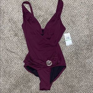 Michael Kors Plum One-Piece Swimsuit